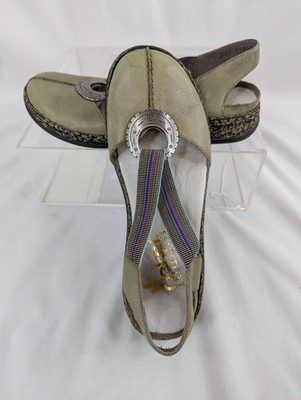 Shoes Rieker Leather Green 85365031795 Caribu Schwarz Daisy Ladies US 6/6.5