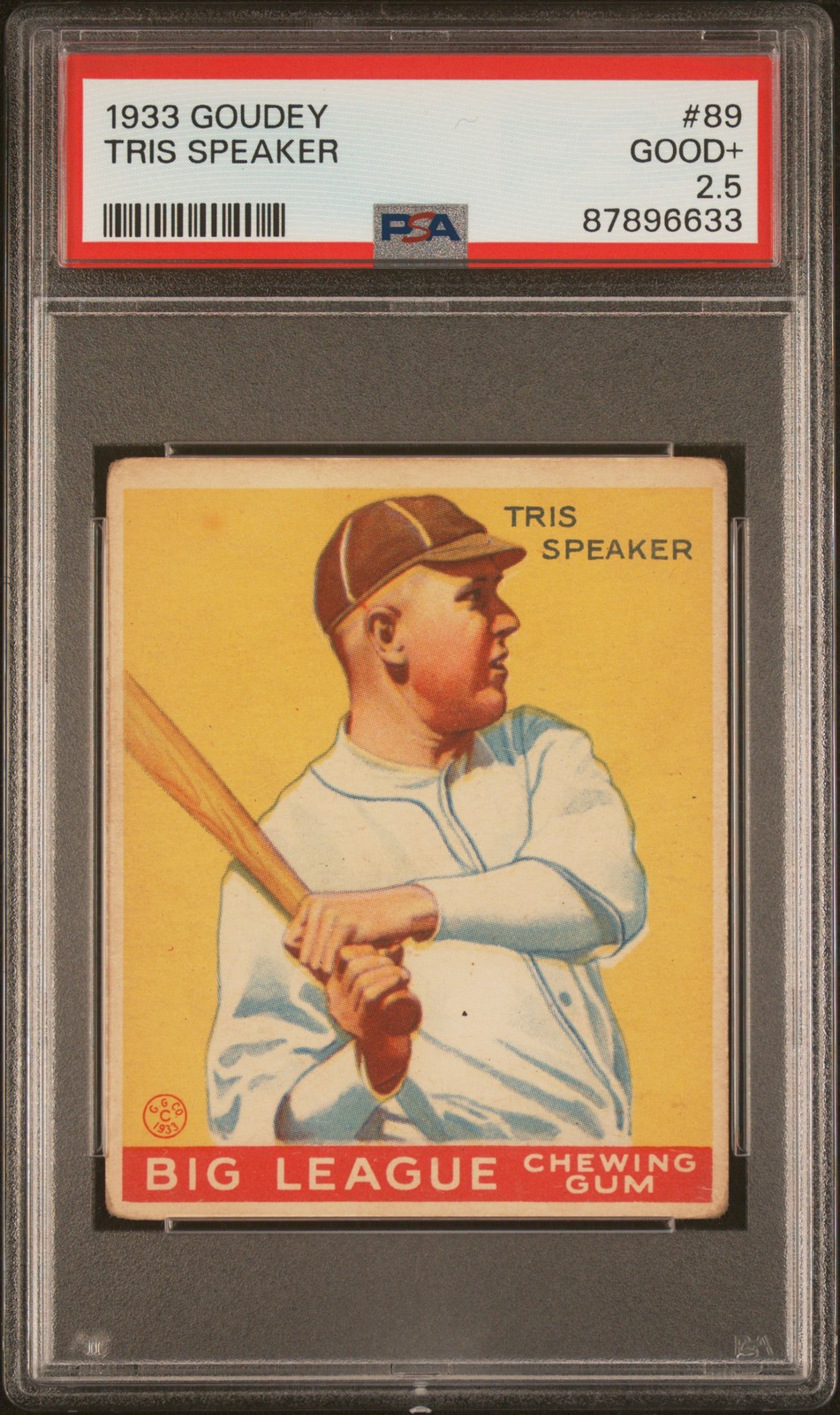 1933 GOUDEY #89 TRIS SPEAKER PSA 2.5