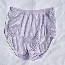 Vtg Maidenform Wise Buys Silky Granny Panty Mushroom Gusset Purple 5 USA 40614