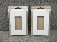 Lot of (2) New Sealed Lutron CW-1-WH Wall Plate Gloss Finish No Visible Screws