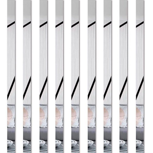 10 Stück Lange Streifen Acryl Spiegel Mosaik Wandaufkleber für Einzigartige Wanddeko - Bild 6 von 12