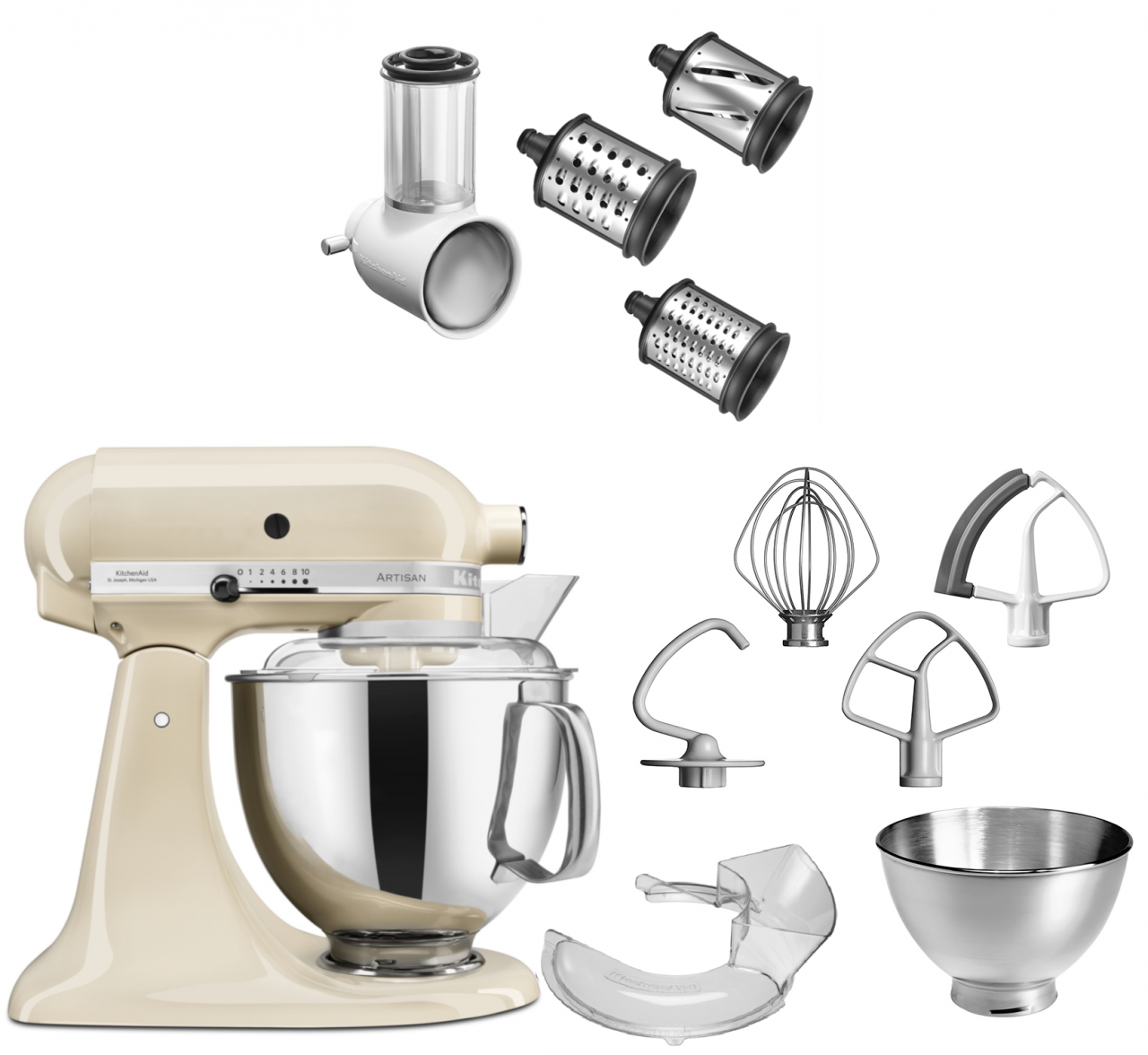 Original KitchenAid Artisan 5KSM175PSEAC in Creme Paket 1 (Zustand: Neu)