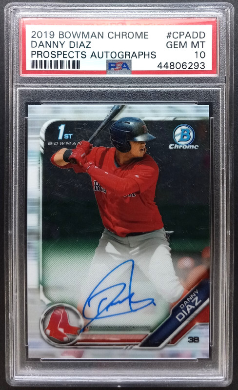 2019 Bowman Chrome Prospects #CPA-DD Danny Diaz RC Rookie Auto PSA 10 GEM MINT