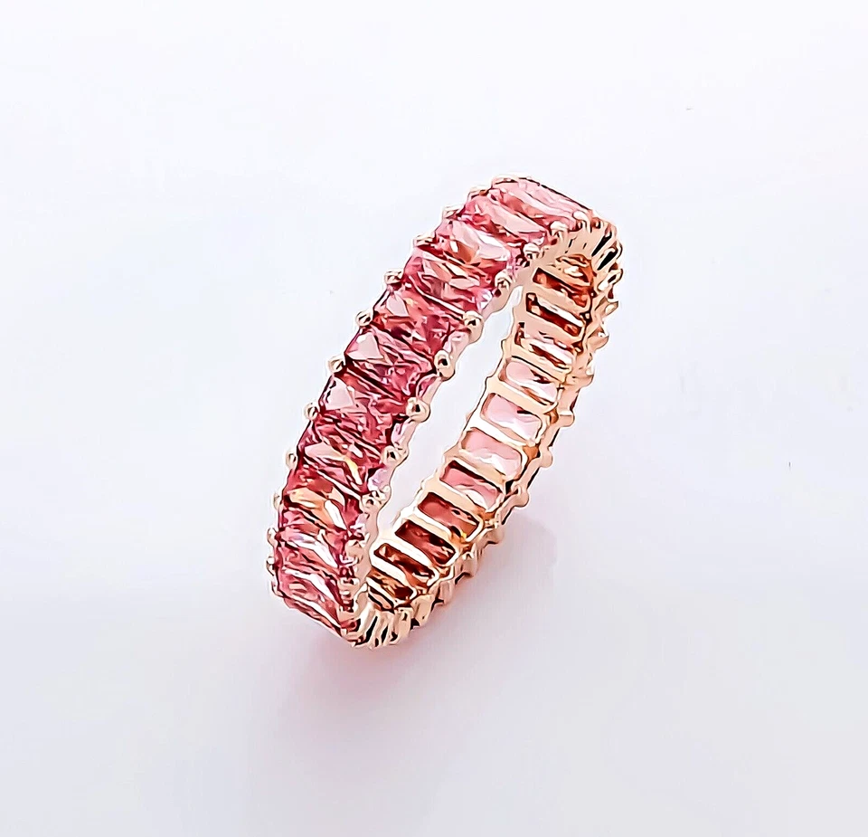 New 100% SWAROVSKI 5648288 Rose Gold Pink Gems Matrix Cocktail Ring Size 8 58 - Image 2 of 4