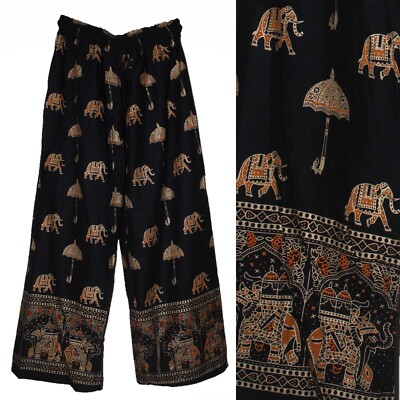 Indian Pant Trouser For Women Gypsy Yoga Boho Harem Hippie Ethnic Aladin Black
