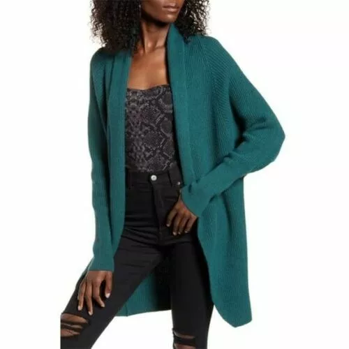NWT Leith Longline Open Front Lightweight Sweater Shawl Collar Cardigan Duster
