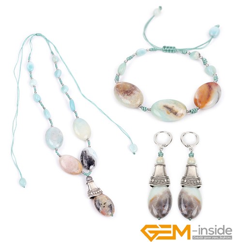Assorted Natural Gemstone Pendant Necklace Earrings Bracelet Fashion Jewelry Set - Bild 9 von 67