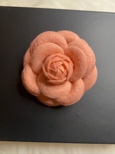 Camellia Flower Brooch Pin New Handmade Light Peach Pink