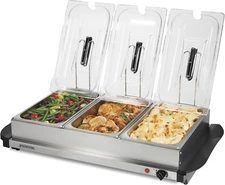 Buffet Server & Food Warmer, Adjustable Heat, for Parties, Holidays and Entertai