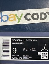 Nike Air Jordan 11 Retro Low Diffused Blue Mens *EMPTY SHOE BOX ONLY* FV5104-104
