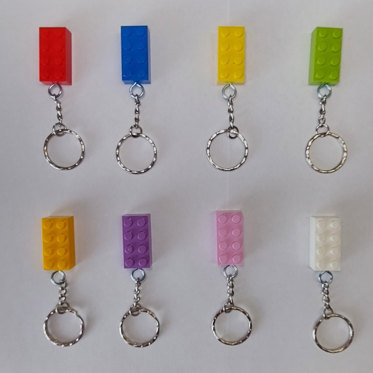 16 Portachiavi A Forma Di Mattoncino - Per Feste Compleanno Tema Costruzione, Unisex - Foto 3