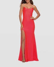  395 La Femme Women's Red Side Slit Gown Dress Size 8