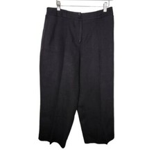 Talbots Petites Black 100 Irish Linen Fully Lined Crop Pants - 10 Petite