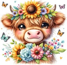 Decalcomania adesivo vinile girasole mucca farfalla arte da parete camera da letto vivaio vinile