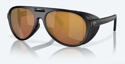 NEW Costa Del Mar Grand Catalina Matte Black / Gold Mirror Polarized Glass 580G
