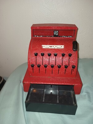 Tom Thumb Vintage Toy Cash Register Red 1950's Metal Happi Time | eBay