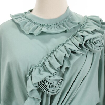 Dries Van Noten NWT T-Shirt w/ Ruffle Floral Applique Size XS in