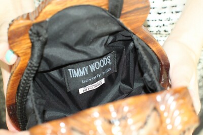 TIMMY WOODS AFRICAN TIGER KING HAND CARVED BAG CLUTCH MINAUDIERE