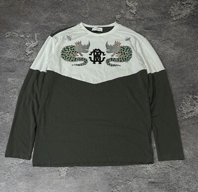 Roberto Cavalli Boys Gray & Ivory Rhino-Crocodile Characters And Bees Longlseeve