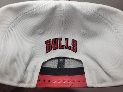 New Era Chicago Bulls 9Fifty Snapback Hat Cap Snakeskin Visor White/Red OSFM - Picture 6 of 11