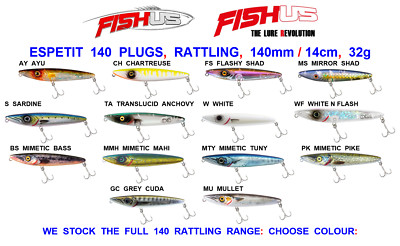 FISHUS ESPETIT 140mm STECKER 14cm 32g RASSELN MEERESANGELN KÖDER BARSCH HECHT SHADS