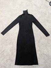 Forever 21 Bodycon Dress Womens 0X Long Sleeve Knit Turtle Neck Black