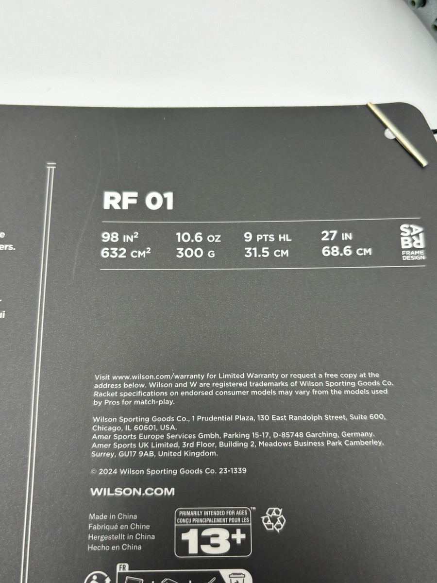 Poignée De Raquette Wilson RF01 300g - Taille 4 3/8 - Modèle 2024 - Neuf