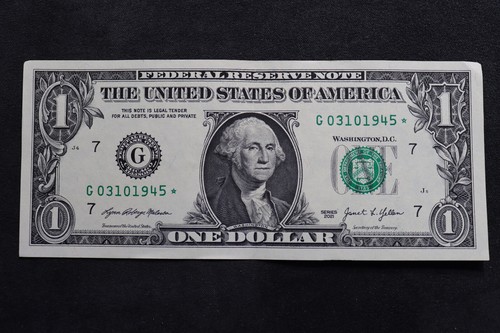 ONE DOLLAR FANCY BIRTHDAY/ANNIVERSARY STAR NOTE MARCH 10, 1945 SN G 03101945 * - Picture 2 of 3