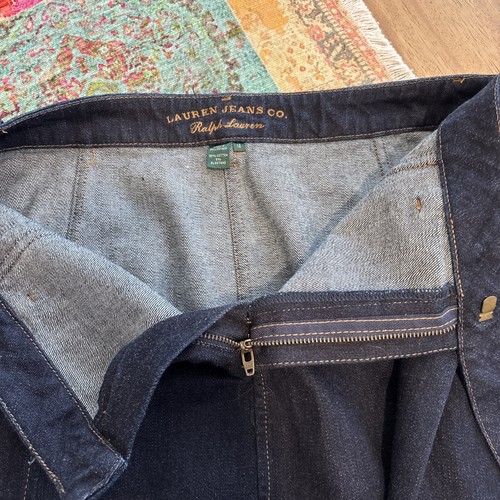 Lauren Jeans Co Ralph Lauren Sz 12 Denim Skirt Blue Pleated Y2K Modest Cottage - Picture 9 of 9