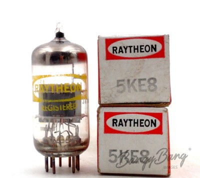 2 Vintage Raytheon 5KE8 Triode Pentode Oscillator Mixer VHF TV Audio Vacuum Tube