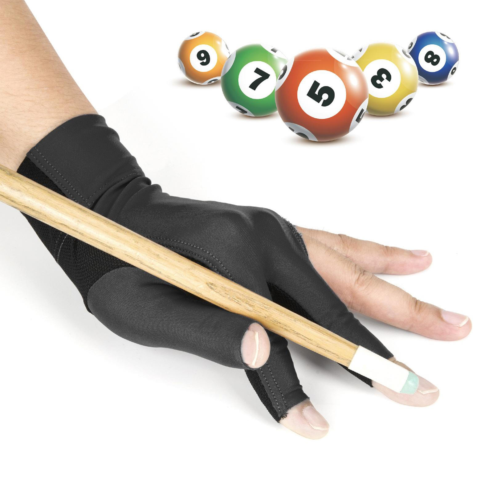 Elastic 3 Fingers Billiards Glove Breathable Stretch Pool Cue Sport Show Glove