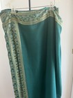 New 100% Silk Crepe Banarasi Style Saree Emerald Turquoise Green w Thread work — photo 7
