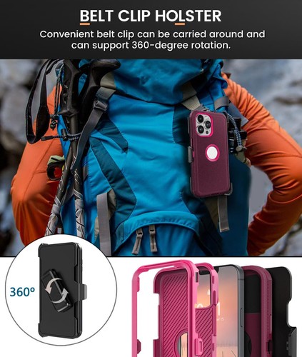 For iPhone 13/13 Pro/13 Pro Max Case Heavy Duty Shockproof Cover / Holster Clip - Picture 45 of 54