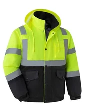 Ubon High Visibility Winter Safety Jacket Waterproof Reflective Worker Jacket