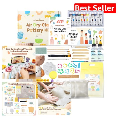 Air Dry Clay Pottery Kit: DIY Essentials for Beginners with Step-by-Step Guide