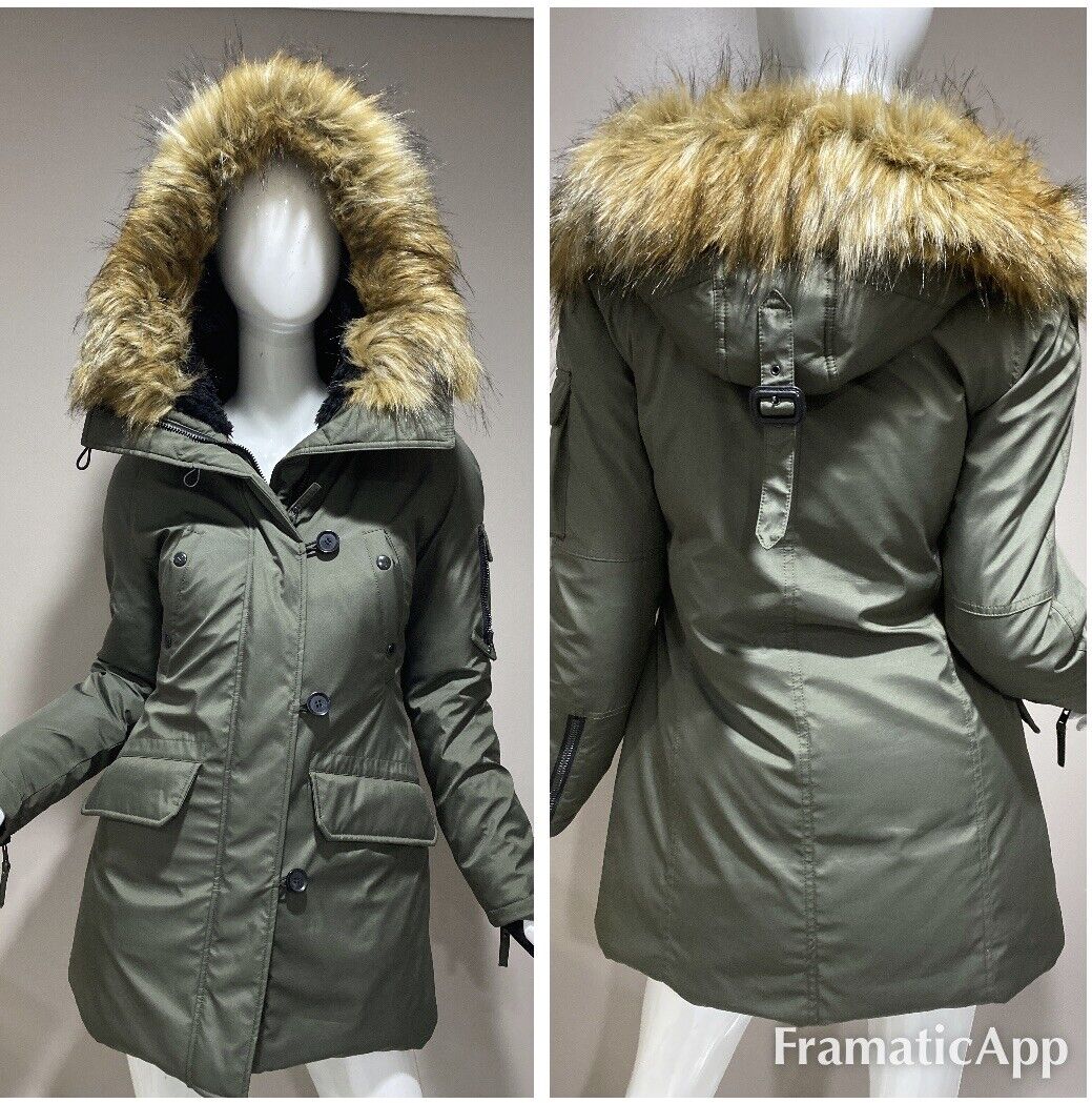 S13 Luxe Eskimo Mid length Down Parka with Faux Fur Hood S13 Luxe Eskimo Mid length Down Parka with Faux Fur Hood