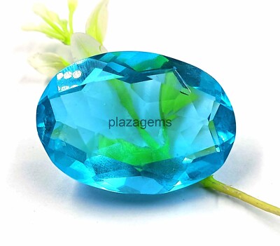 MARVELOUS LOOK BLUE TOPAZ OVAL CUT 90 CT EGL CERTIFIED LOOSE GEMSTONE 4JUR