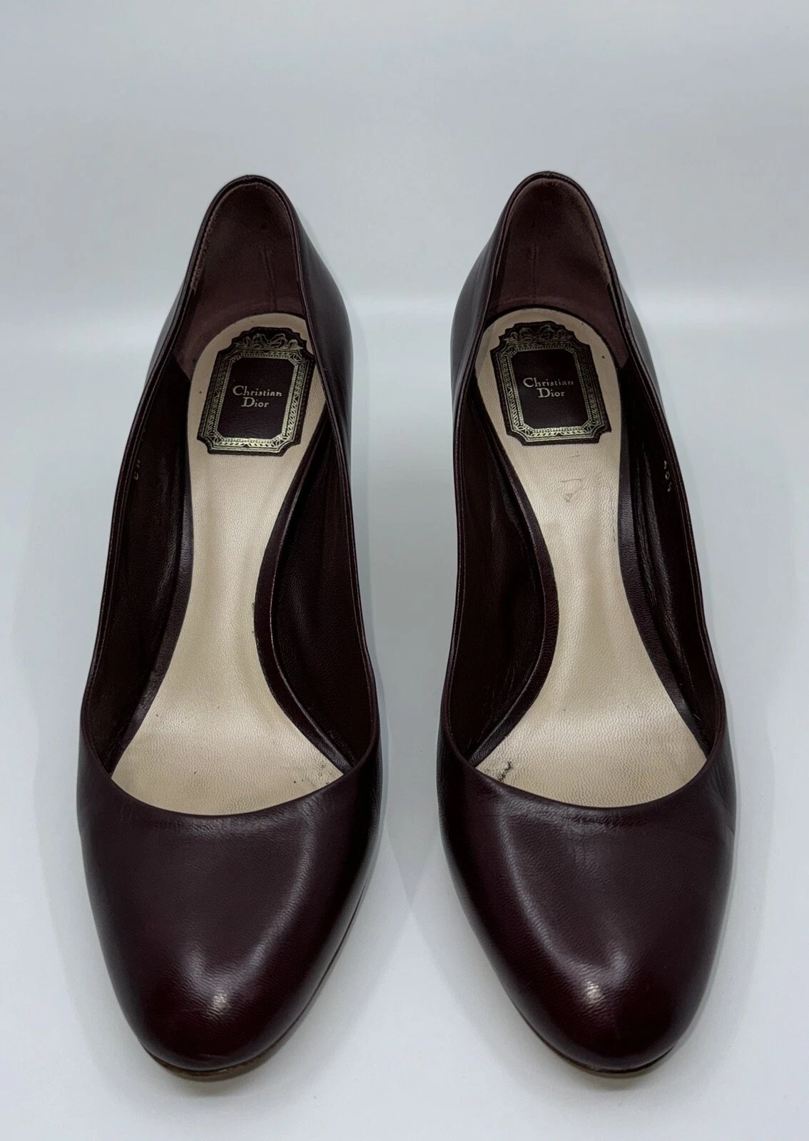 Escarpins hauts en cuir bourguignon femme Christian Dior taille UK 7,5 EU 40,5