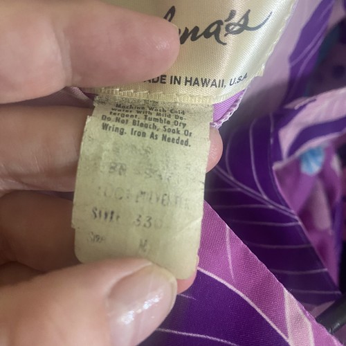 Vintage Muumuu Helena’s Hawaiian Purple Floral House Dress Kaftan One Size - Picture 7 of 7