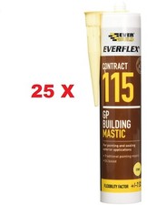 25 x Everbuild Everflex 115 Contract GP Building Mastic 285ml Stone Colour