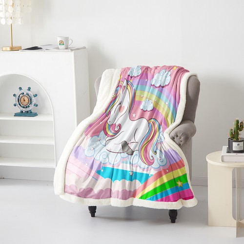 Animal Blanket Horse Wolf Tiger Unicorn 150x200cm Plush Soft Sofa Throw Rug Warm - Picture 78 of 167