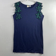 C&C California Dress Women's Shift size Large Embroidered Cotton Beach