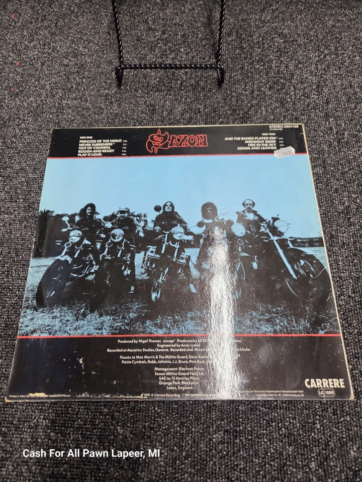 Saxon "Denim And Leather" 12" Vinyl 1981 LP vinyl record WEST GERMANY 2934 138 Foto 4 de 4