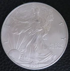 2001 American Silver Eagle 1 Troy Oz .999 Fine Silver mdp1 Encapsulated