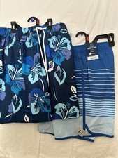 Swim Trunks 2 Pair Blue Mens Small
