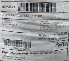 Berk-Tek 23/4P LANmark 6 CAT6 Plenum F/UTP Shielded Network Cable CMP Red /50ft