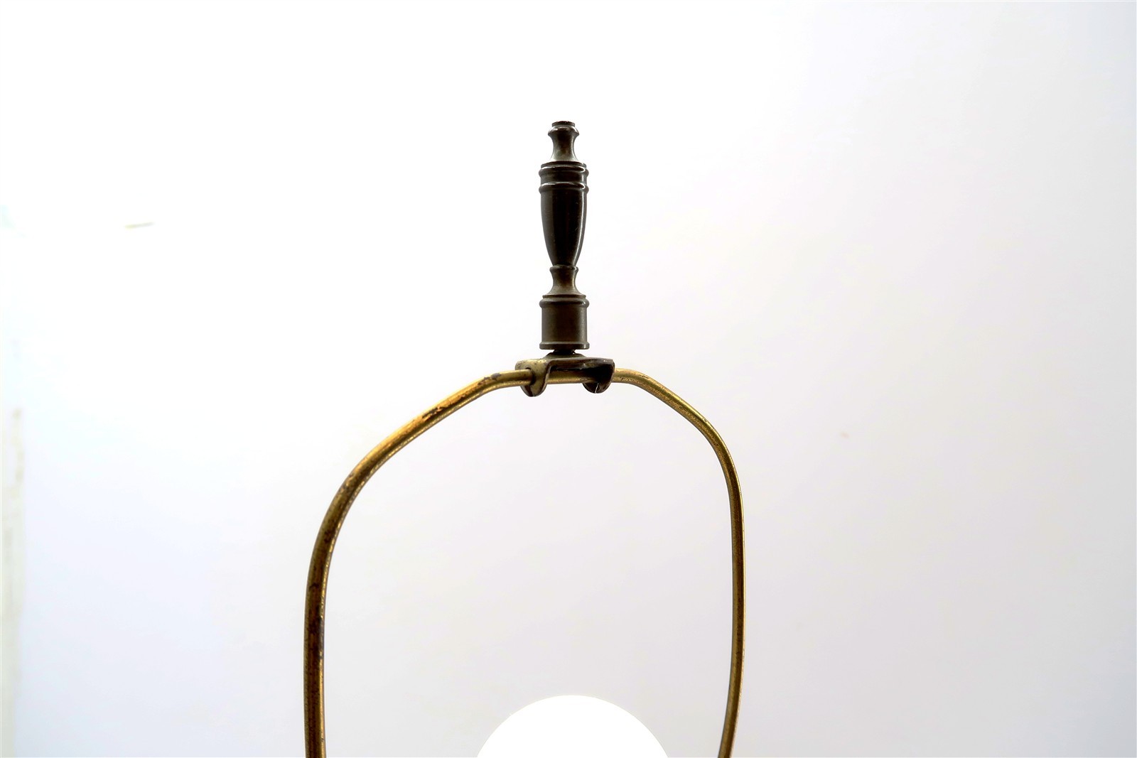 Vintage Blue Decorated Stoneware Handled Jug Table Lamp 28" Tall AS-IS CONDITION