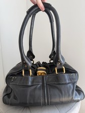 Chloe Paddington Handbag Black Gold Padlock