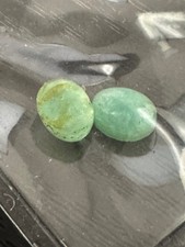 7x5mm Amazonite Cabochon Pair, Oval Gemstone, Russia, 1.1 Cts, earrings, jewelry