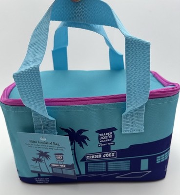Trader Joe s NEW 2026 Mini Insulated Bag Blue/Orchid Pink Limited Edition 1.5Gal